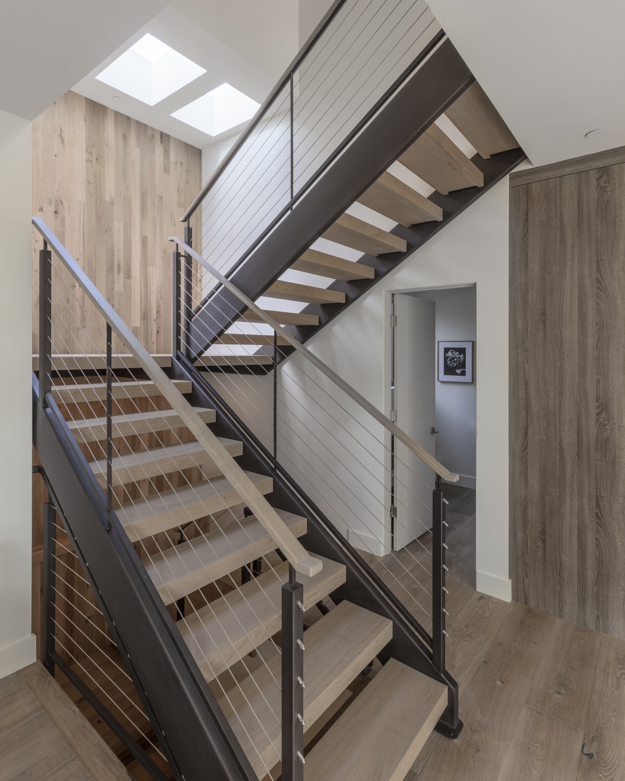 Modern staircase made from wood